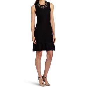 McGinn Black Sleeveless Sweater Dress w Ruffle Hem